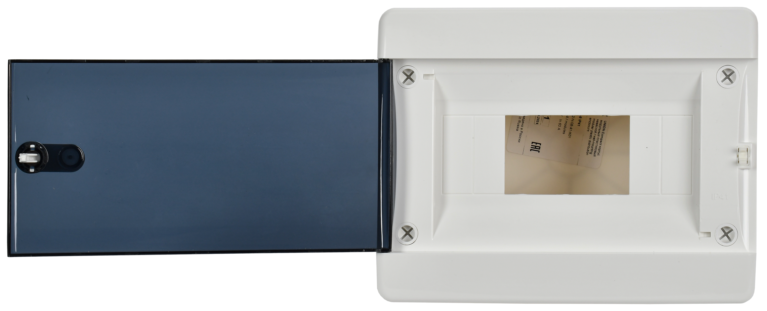UNION Compact Корпус пластиковый ЩРН-П-8 IP41 черная прозрачная дверь IEK