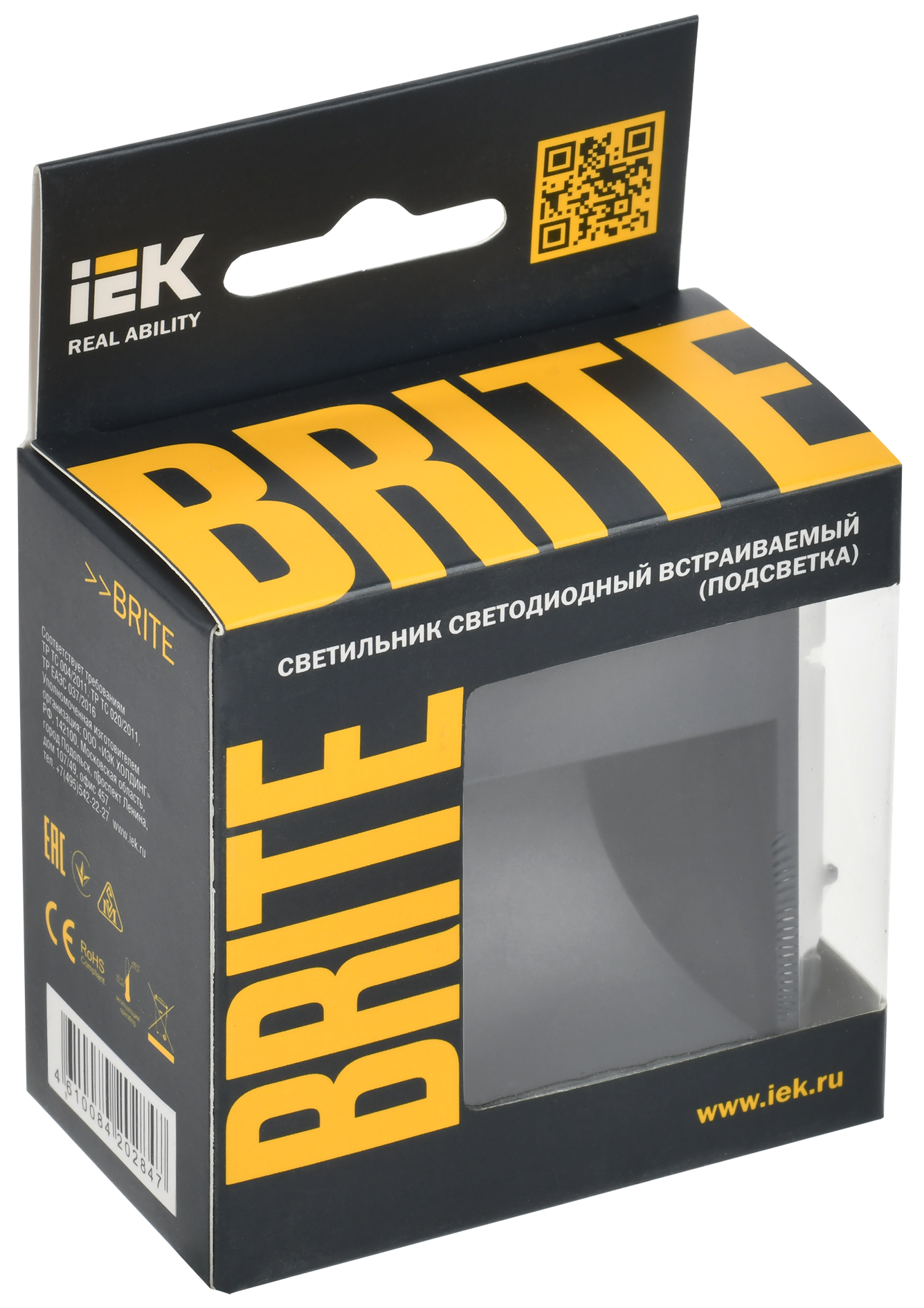 BRITE Подсветка светодиодная встраиваемая ПЛ20-БрЧ черный IEK