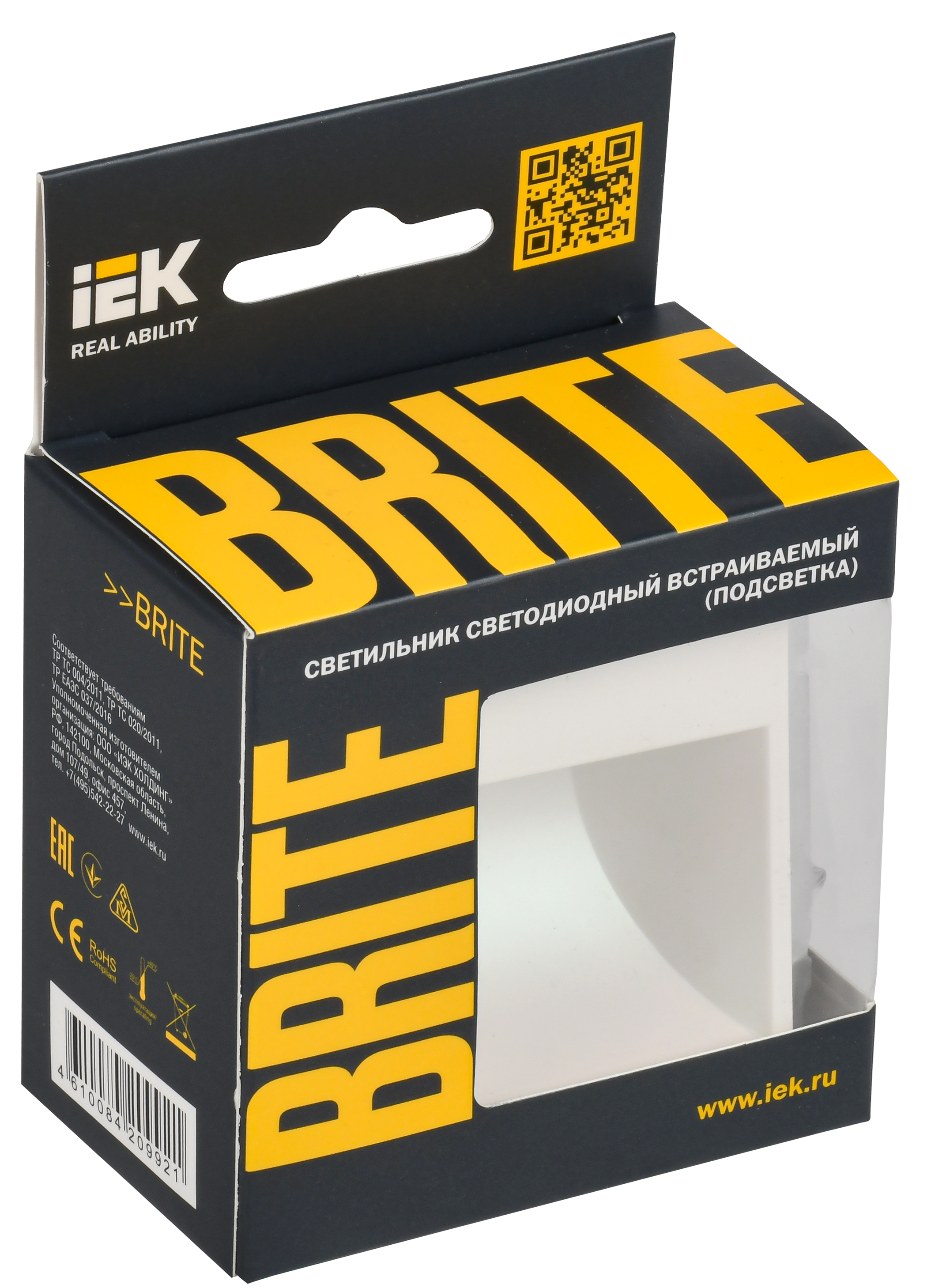 BRITE Подсветка светодиодная встраиваемая ПЛ20-БрЖ жемчуг IEK