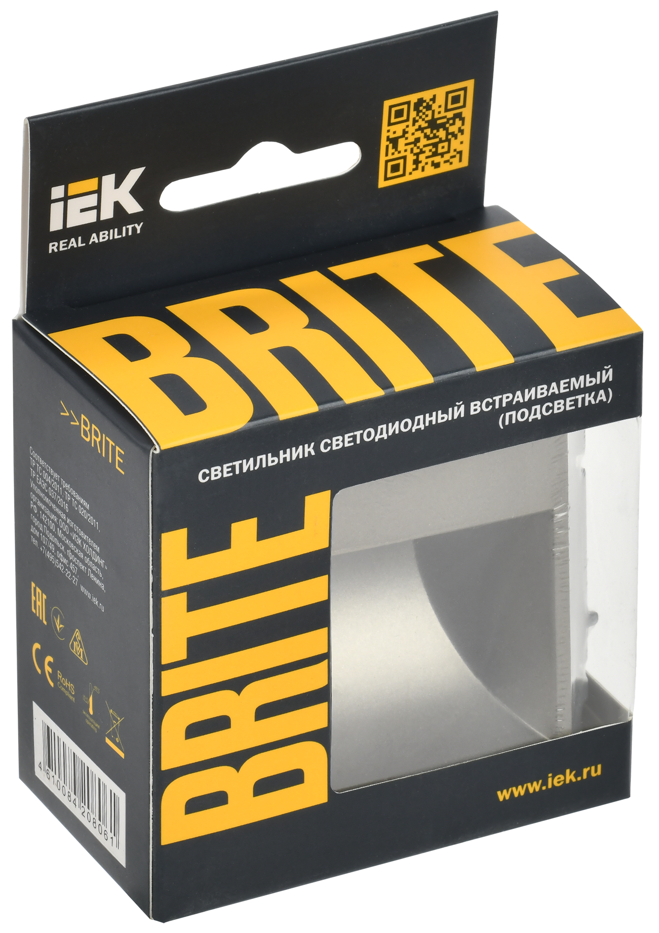 BRITE Подсветка светодиодная встраиваемая ПЛ20-БрШ шампань IEK