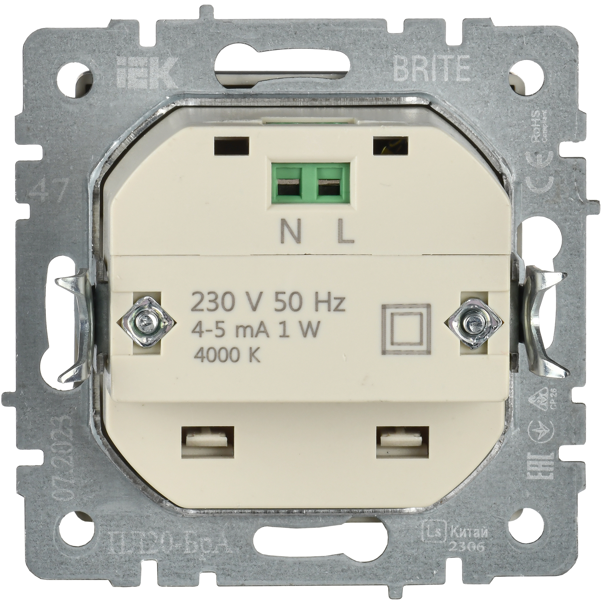 BRITE Подсветка светодиодная встраиваемая ПЛ20-БрА алюминий IEK