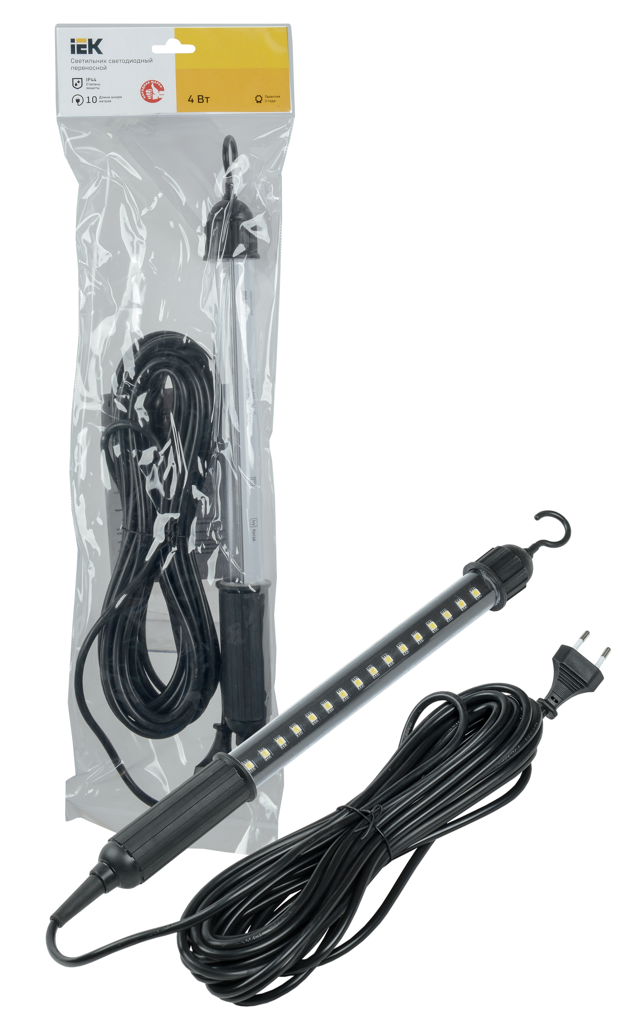 Светильник светодиодный переносной ДРО 2060 IP44 шнур 10м черный IEK