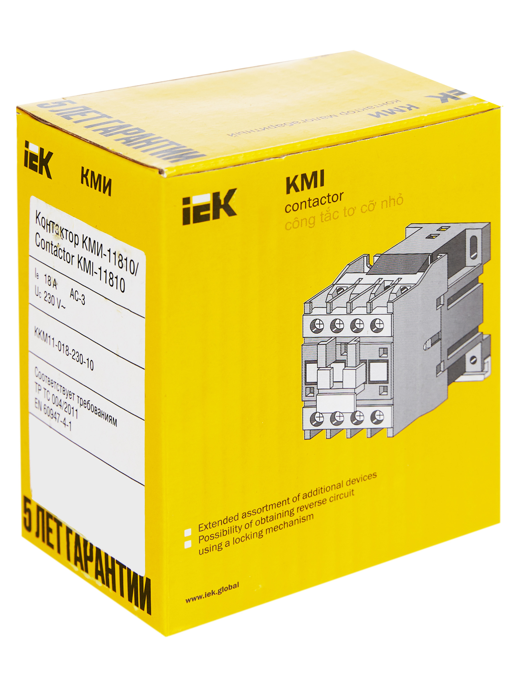 Контактор КМИ-11810 18А 230В/АС3 1NO IEK