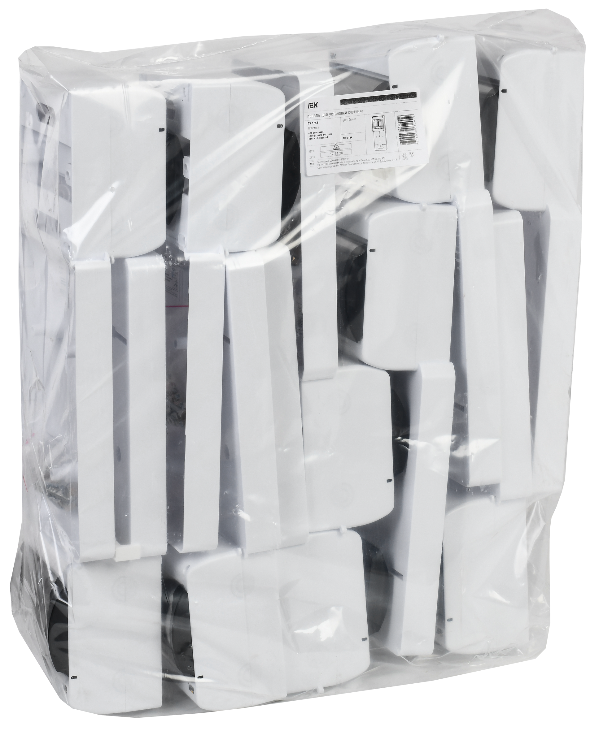 Панель для установки счетчика ПУ1/2-6 1-фазн. с боксом для автоматов модульных серий (6 мод.) с прозрачной крышкой (149х420х30мм) IEK
