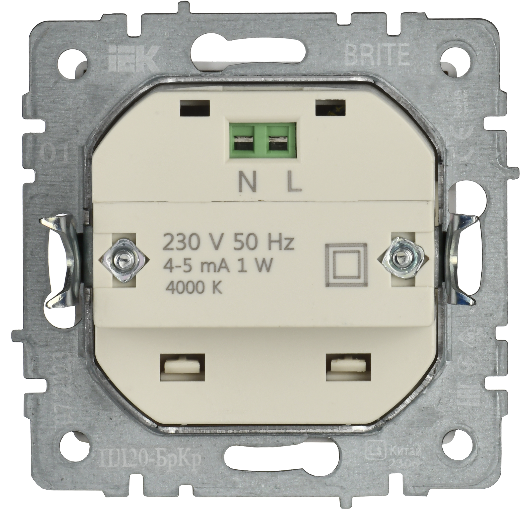 BRITE Подсветка светодиодная встраиваемая ПЛ20-БрКр бежевый IEK