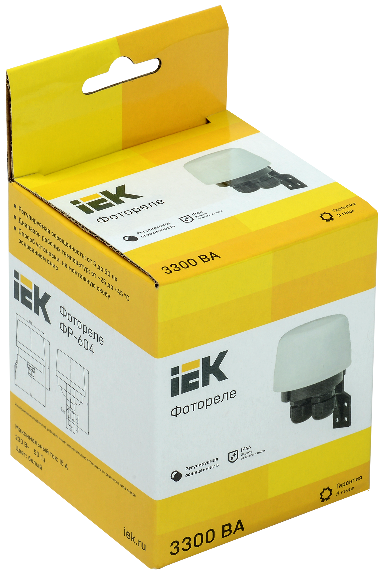 Фотореле ФР-604 3300ВА IP66 белый IEK