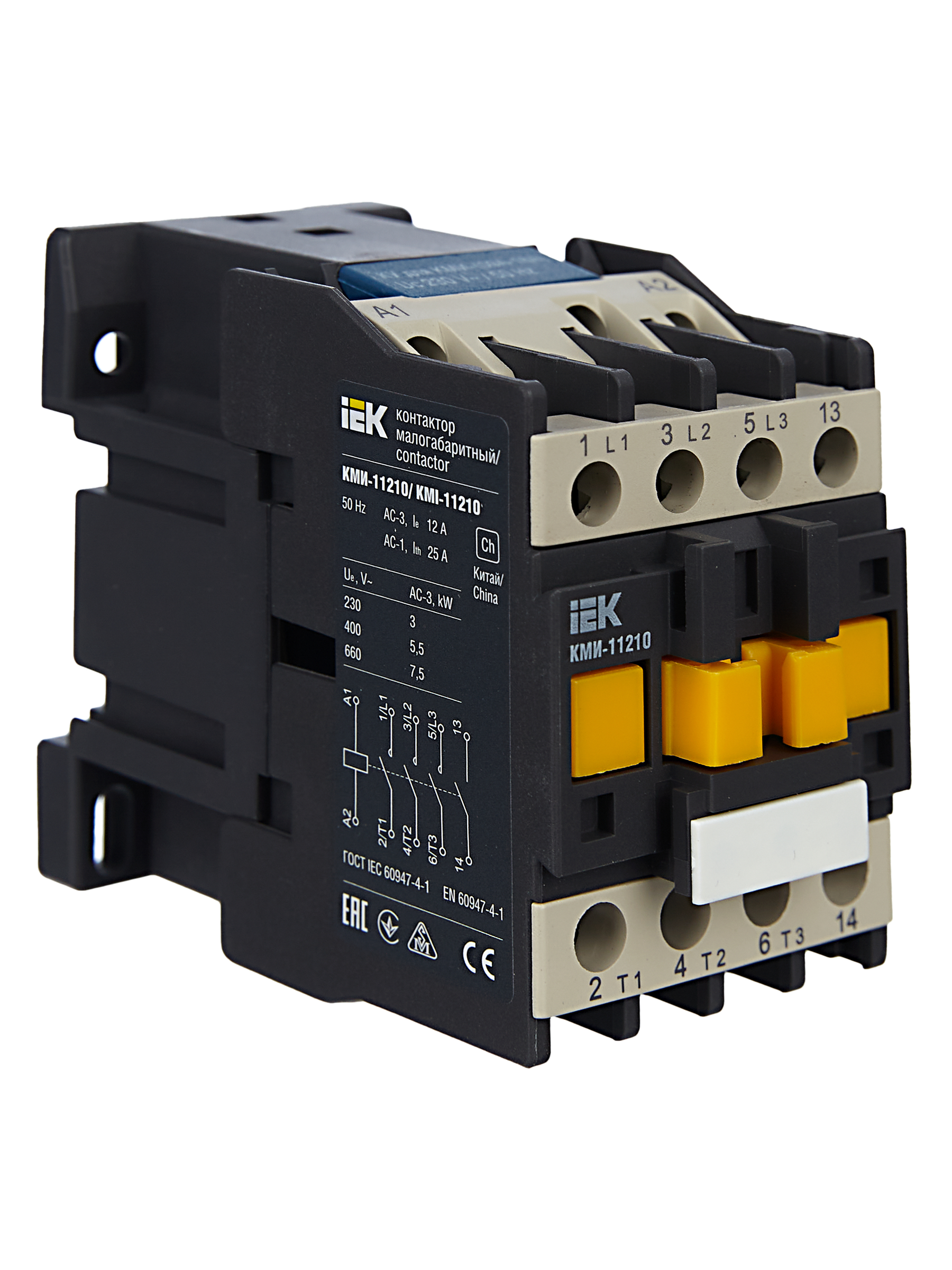 Контактор КМИ-11210 12А 230В/АС3 1NO IEK