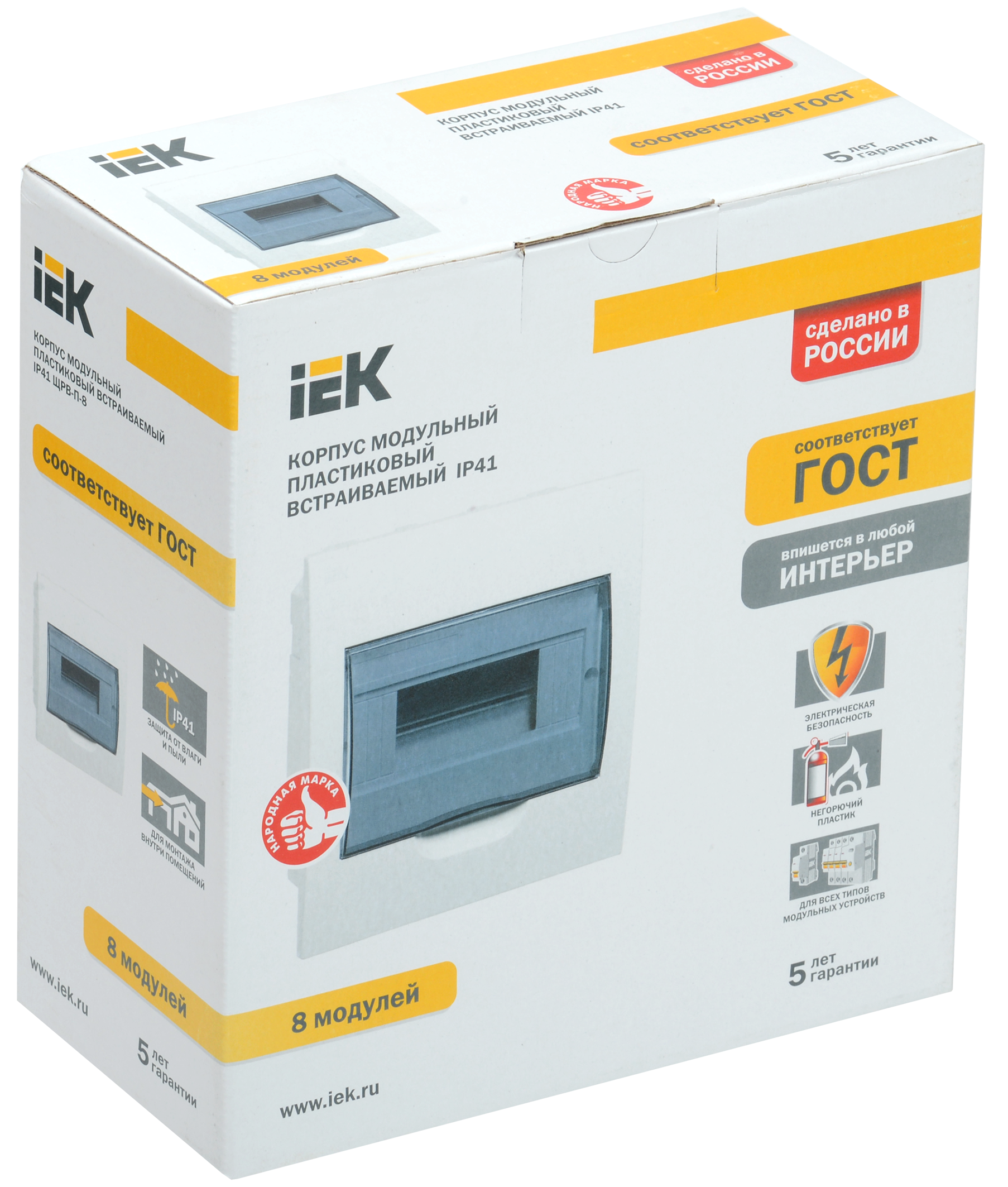 KREPTA 3 Корпус пластиковый ЩРВ-П-8 IP41 белый IEK