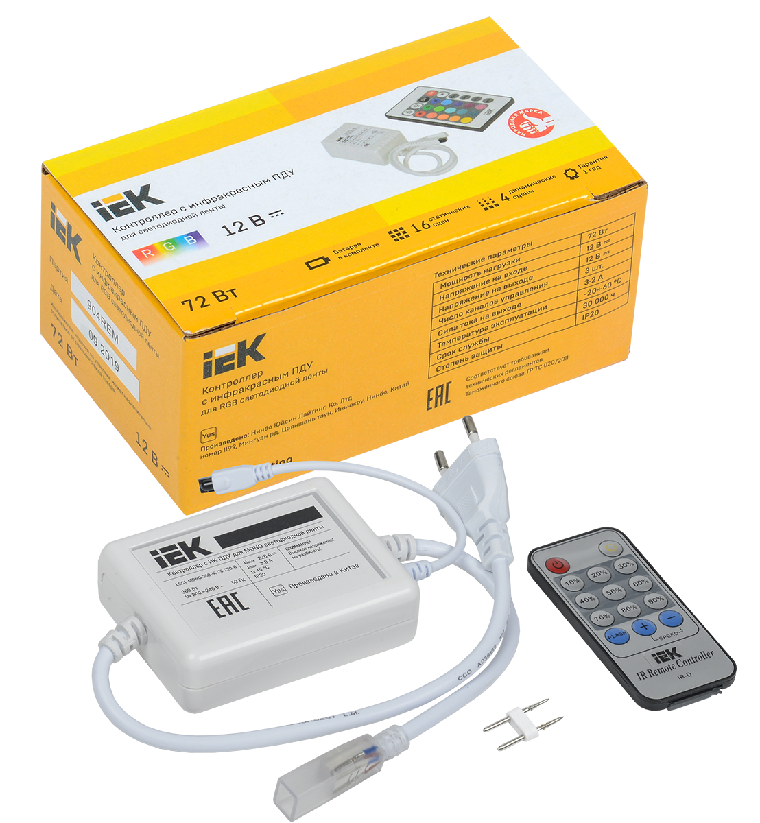 Контроллер с ПДУ ИК MONO 1 канал 220В 3А 360Вт IEK