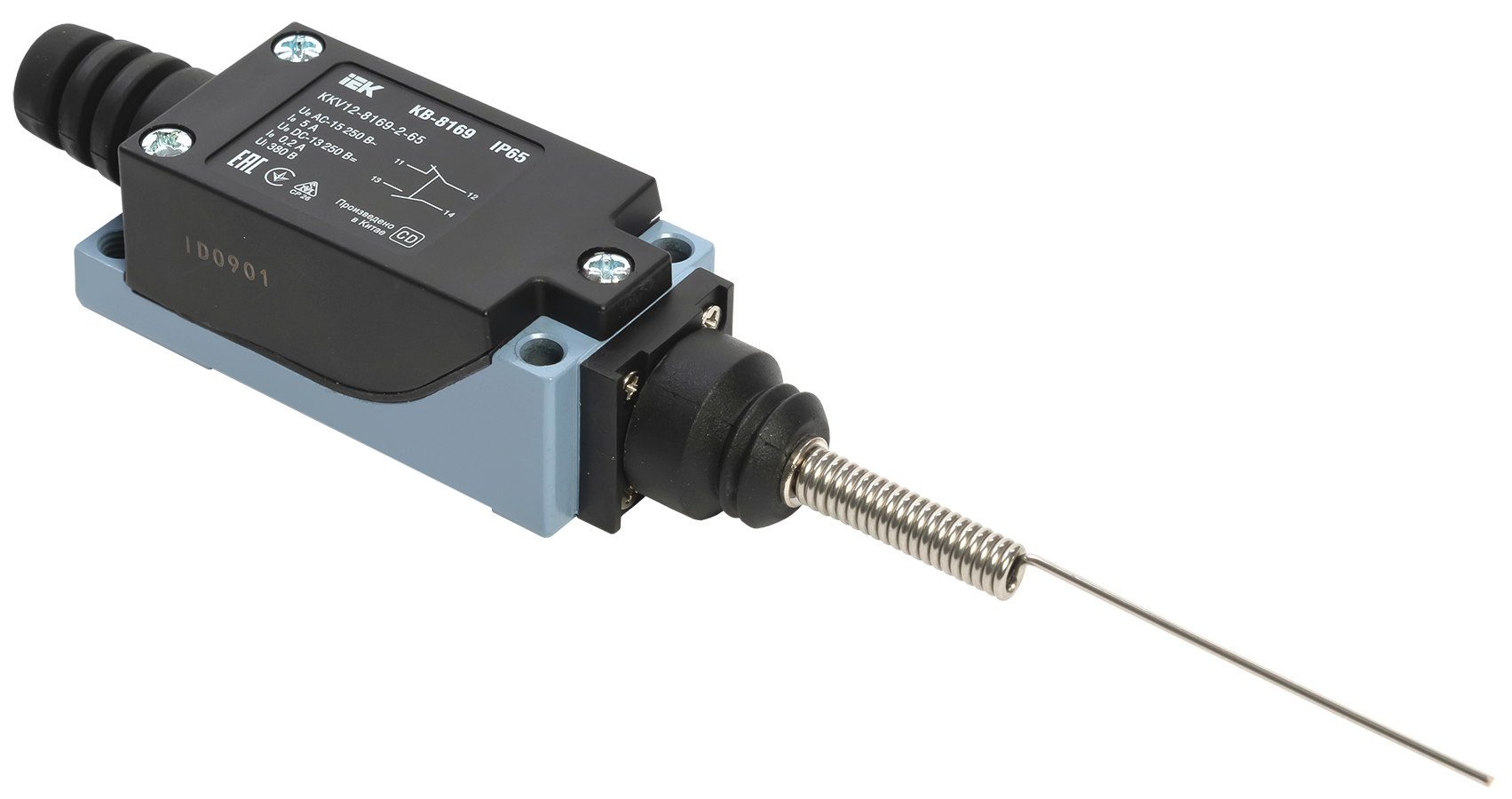 Выключатель концевой КВ-8169 шток пружинный с утоньшением на отклонение IP65 IEK