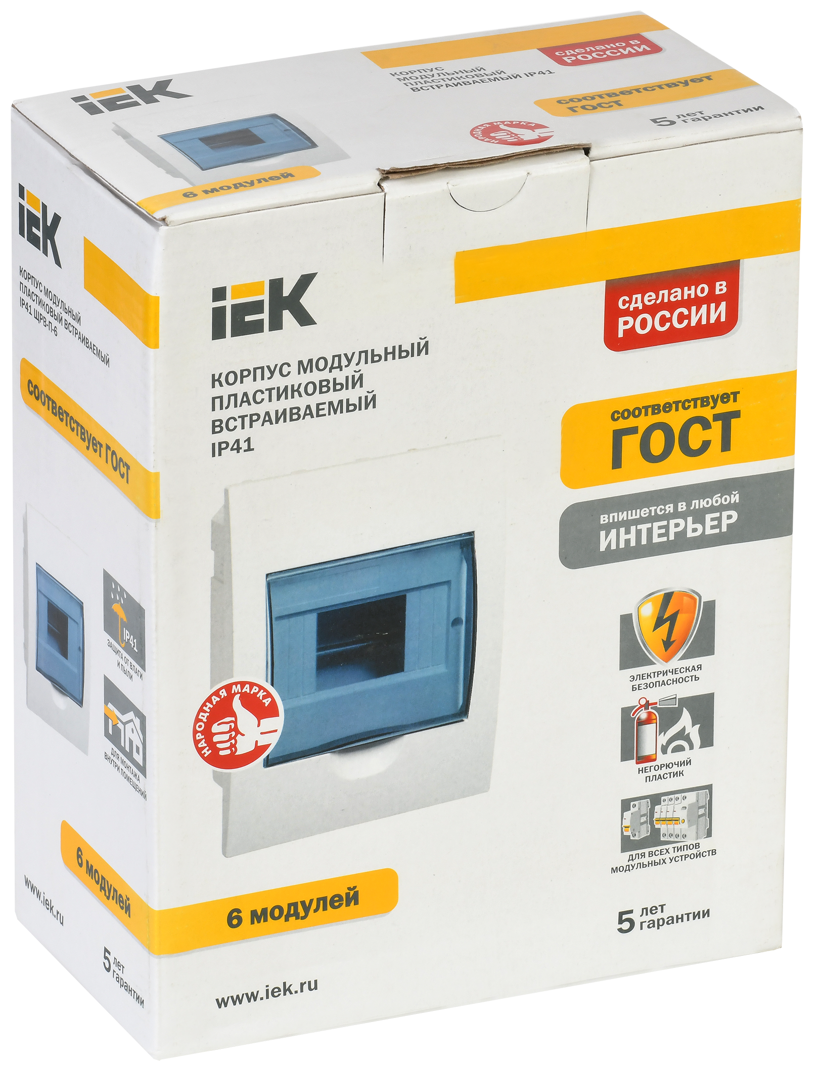 KREPTA 3 Корпус пластиковый ЩРН-П-6 IP41 белый IEK