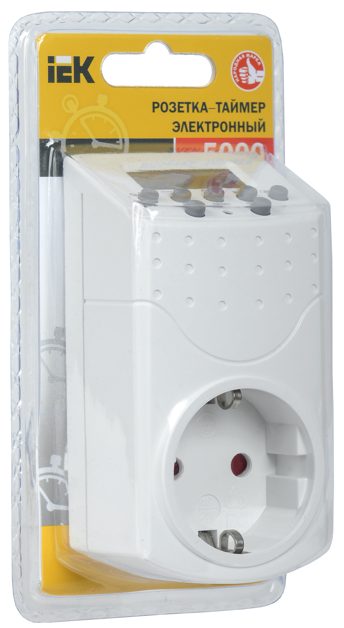 Розетка-таймер электронный РТЭ-1 1мин 7дн 140on/off 16А IP20 IEK