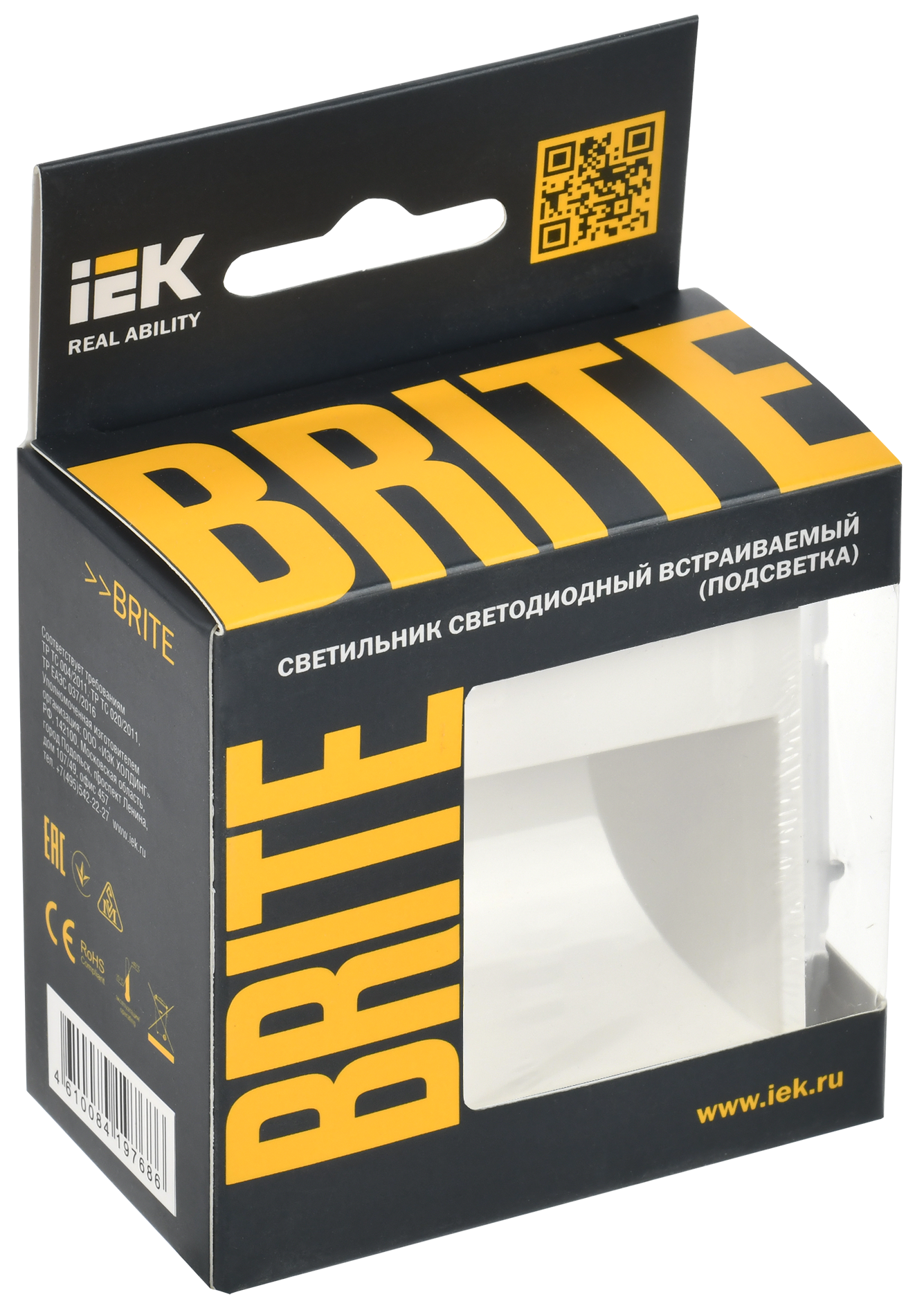 BRITE Подсветка светодиодная встраиваемая ПЛ20-БрБ белый IEK