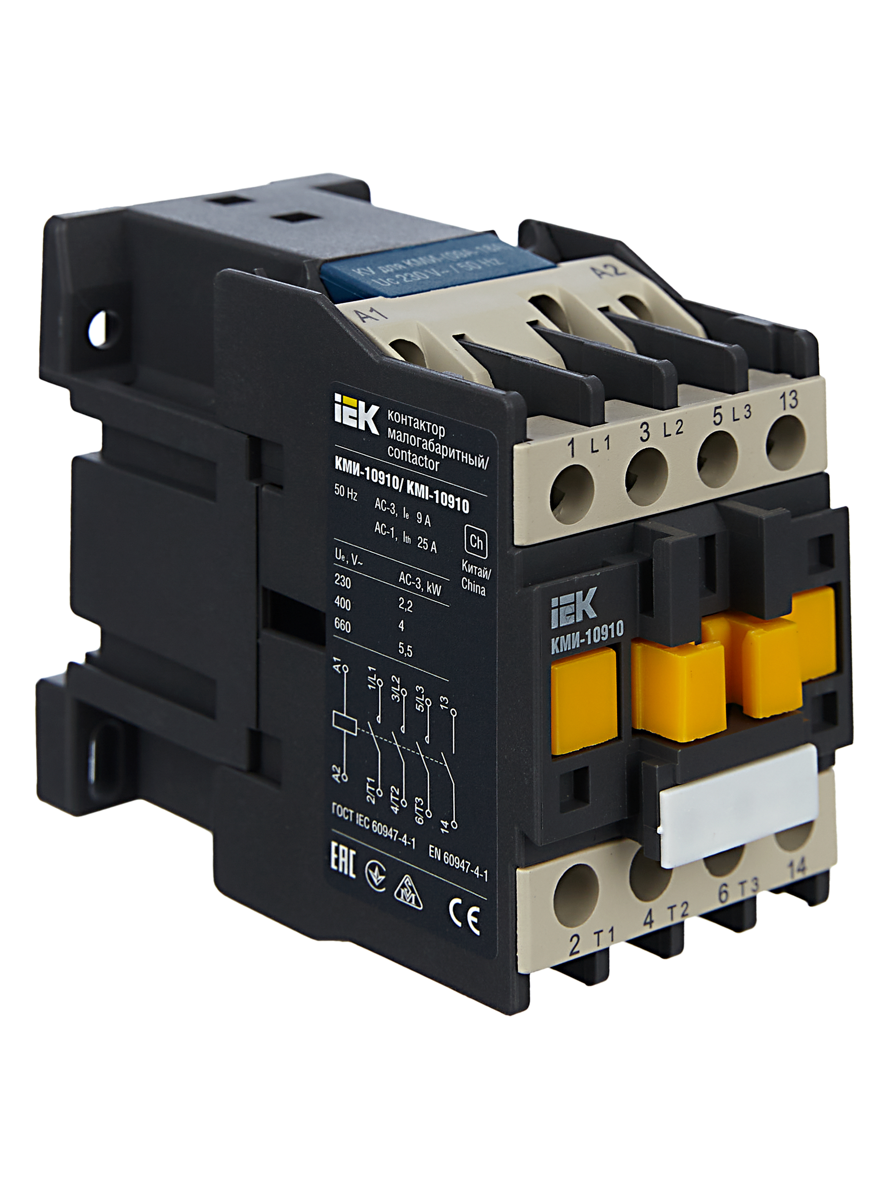 Контактор КМИ-10910 9А 230В/АС3 1NO IEK