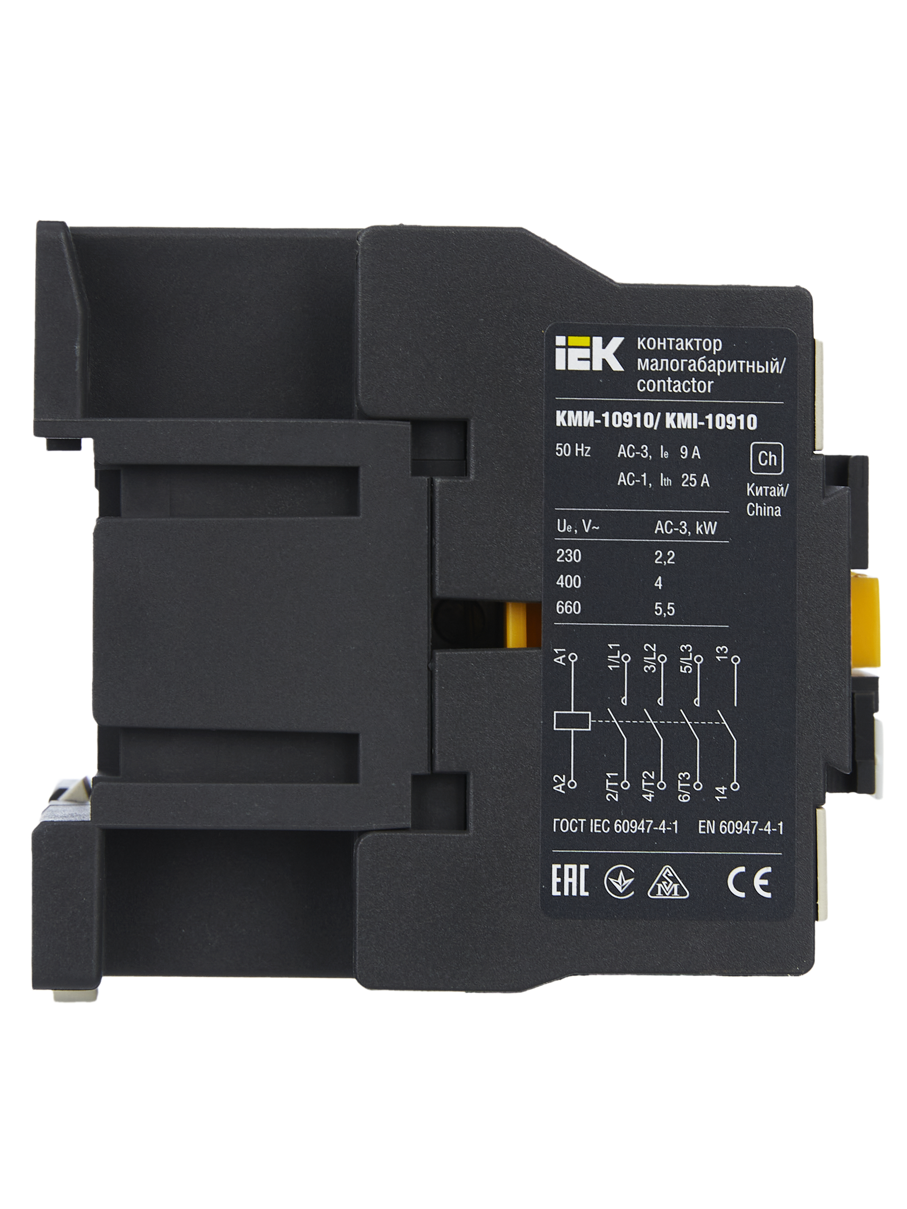 Контактор КМИ-10910 9А 230В/АС3 1NO IEK