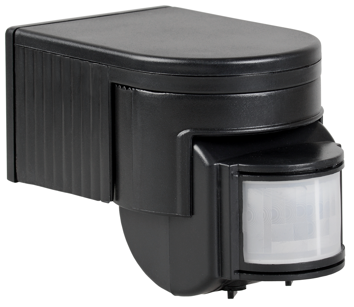 Датчик движения ДД-012 1100Вт 180град 12м IP44 черный IEK