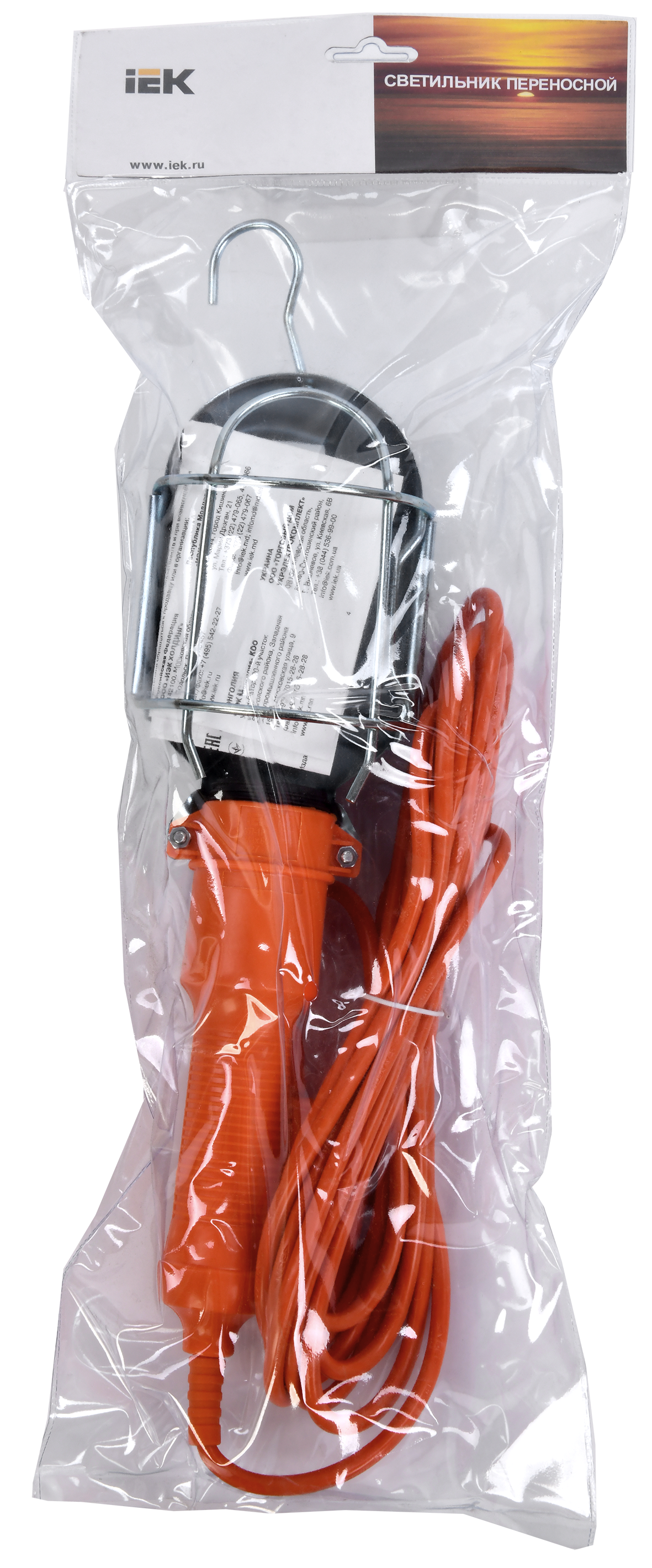 Светильник переносной УП-1Р плоская вилка (с выключателем) 2Р/5м 2х0,75 IEK