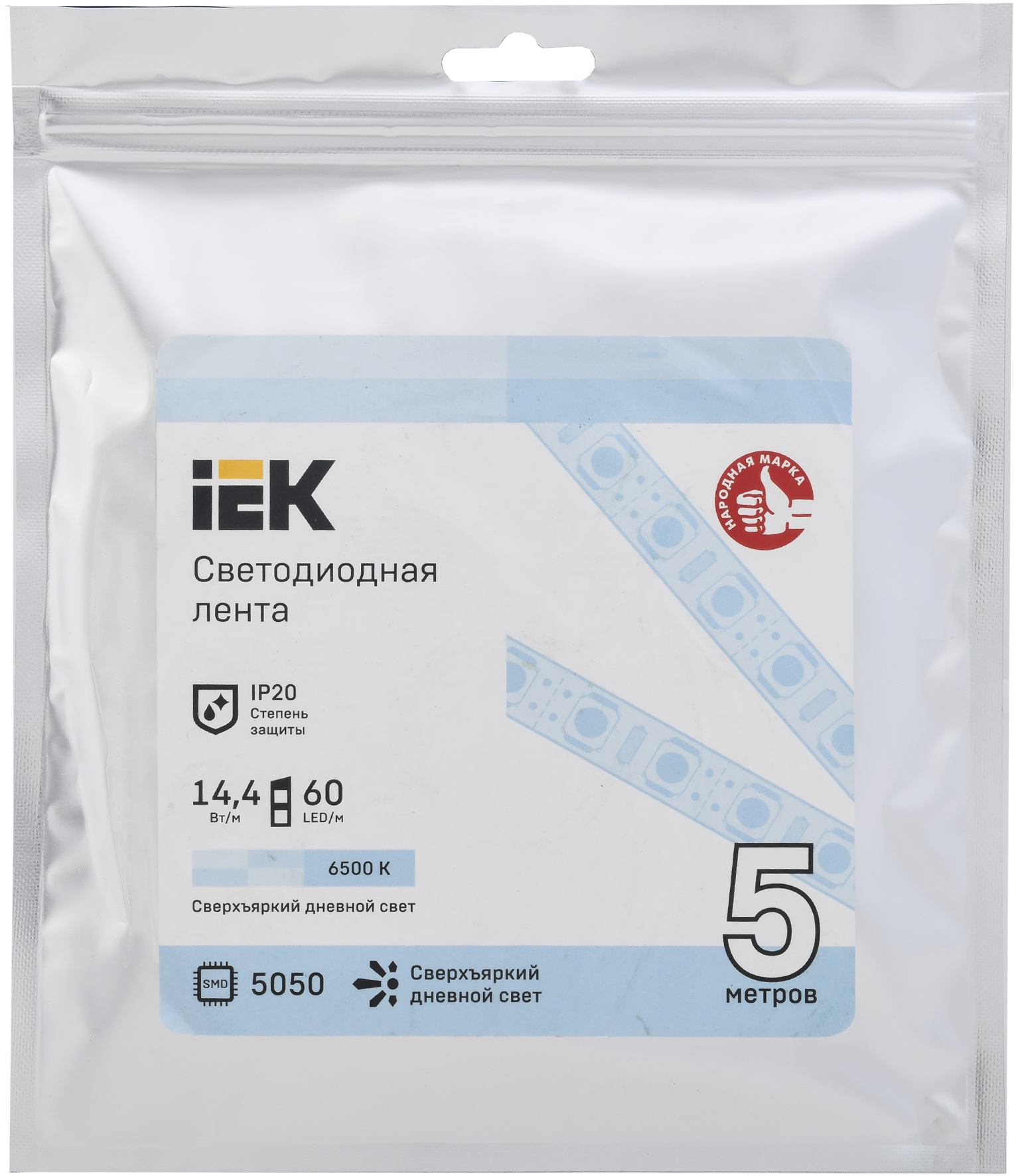 Лента светодиодная 5м LSR-5050W60-14,4-IP20-12В IEK