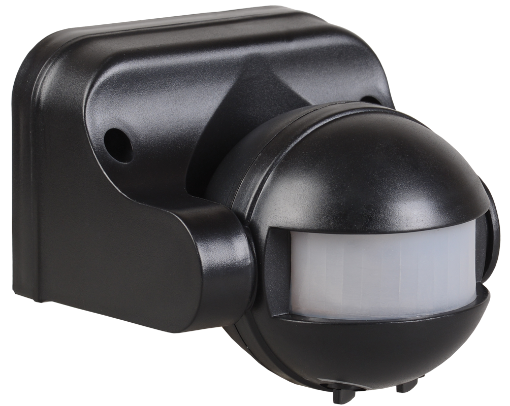 Датчик движения ДД-009 1100Вт 180град 12м IP44 черный IEK