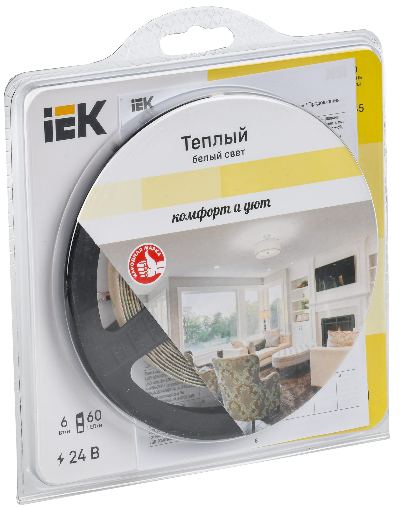 Лента светодиодная 5м LSR-2835WW60-6-IP20-24В IEK