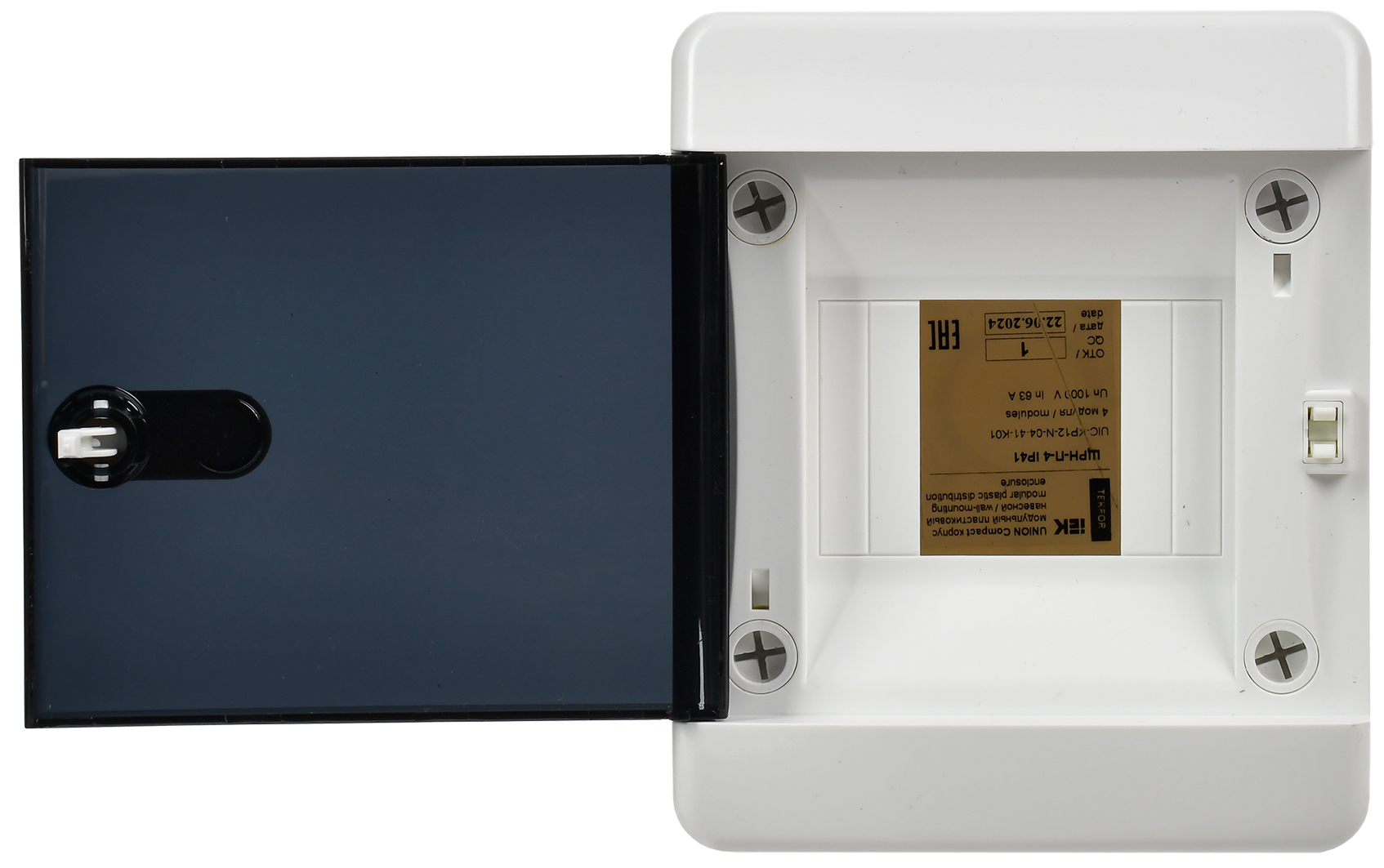 UNION Compact Корпус пластиковый ЩРН-П-4 IP41 черная прозрачная дверь IEK