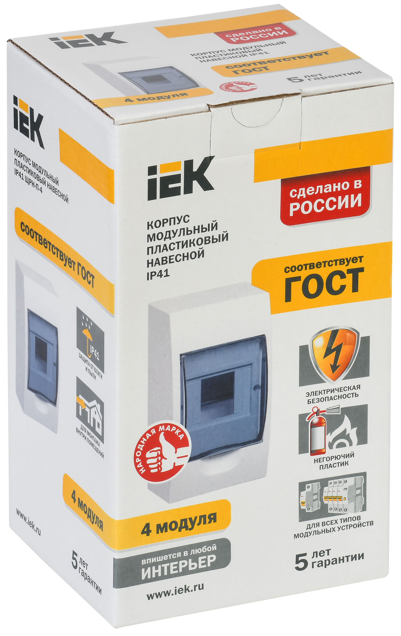 KREPTA 3 Корпус пластиковый ЩРН-П-4 IP41 белый IEK