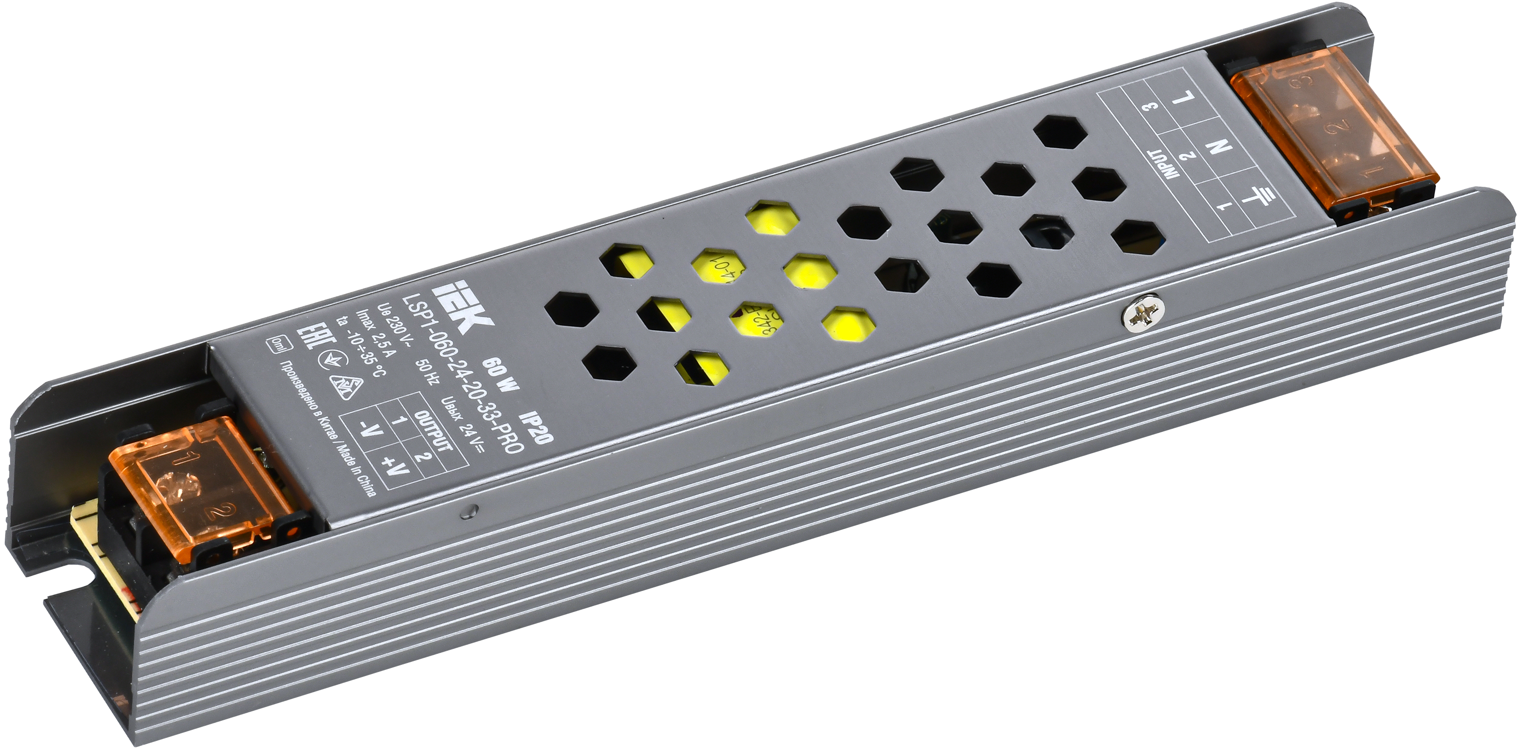 Драйвер LED ИПСН-PRO 60Вт 24В клеммы IP20 IEK