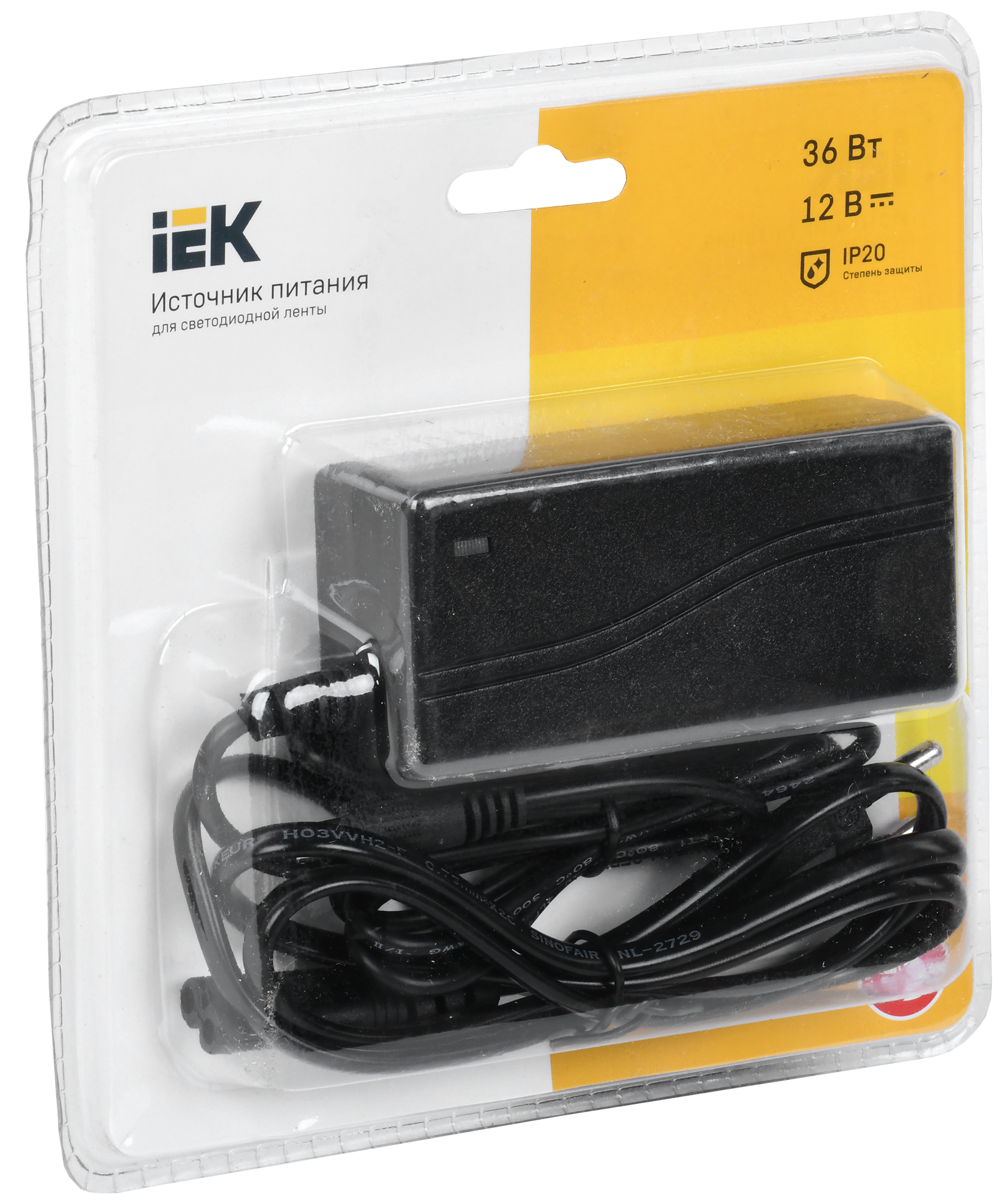 Драйвер LED ИПСН-ECO 36Вт 12В сетевая вилка-блок-Jack5,5 IP20 IEK