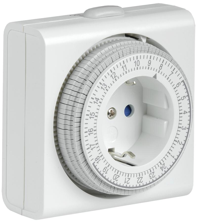 Розетка-таймер механический РТМ-3 15мин 24ч 96on/off 16А IP20 IEK