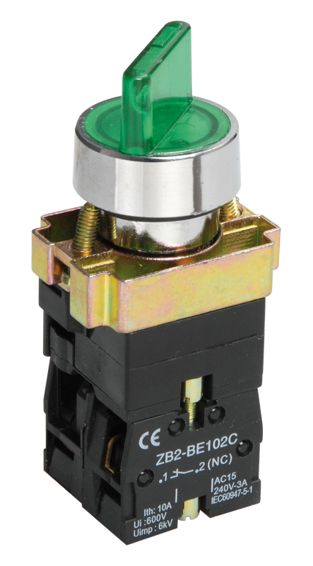 Переключатель LAY5-BK2365 2 положения зеленый NO+NC IEK