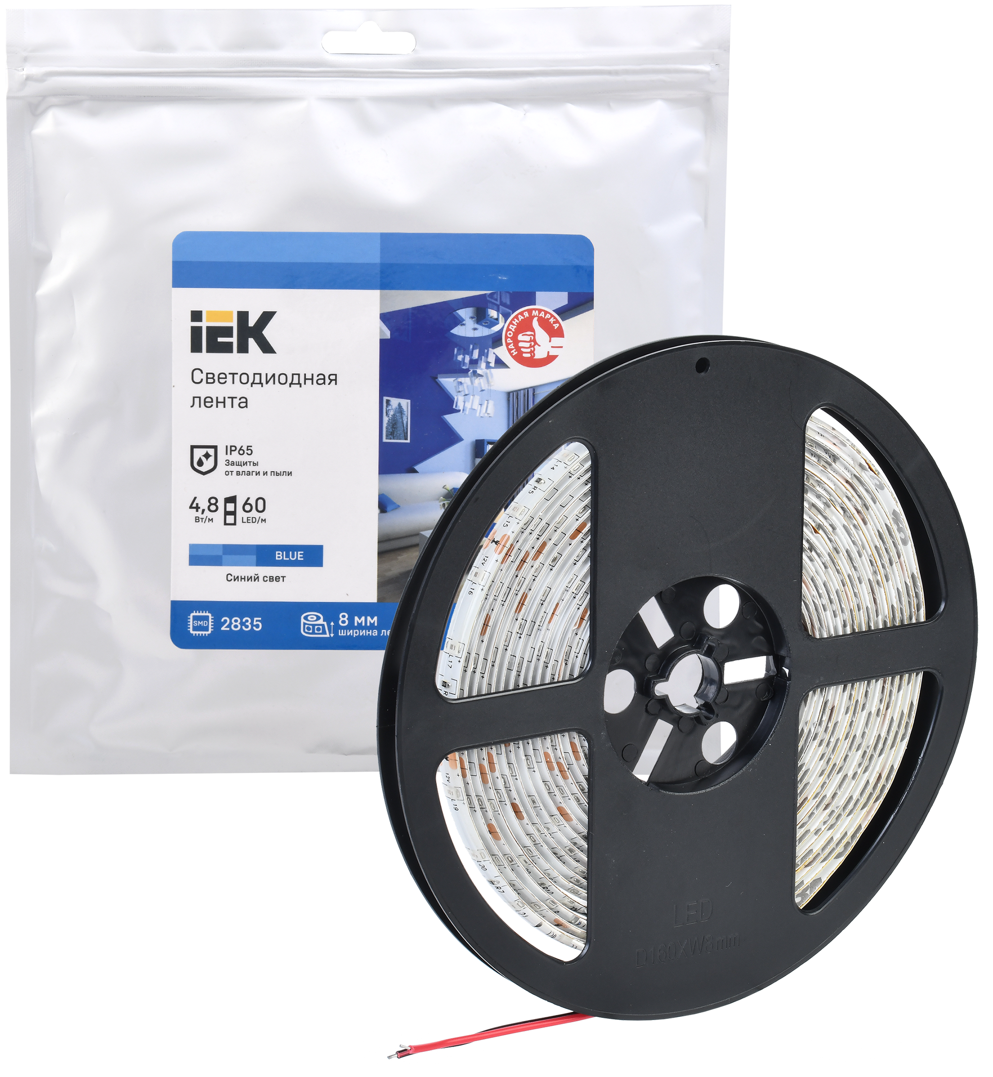 Лента светодиодная 5м LSR-2835B60-4,8-IP65-12В IEK