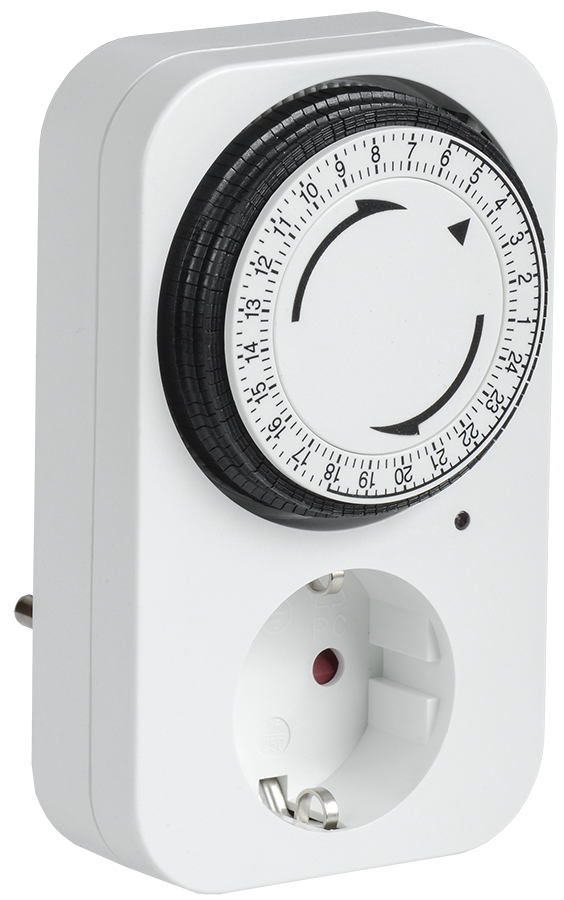 Розетка-таймер механический РТМ-2 с индикацией 15мин 24ч 96on/off 16А IP20 IEK