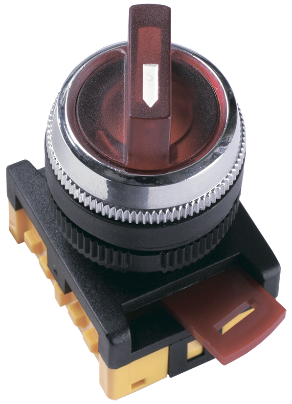 Переключатель АNСLR-22-3 на 3 фиксированных положения "I-O" 1з+1р неон/240В красный IEK