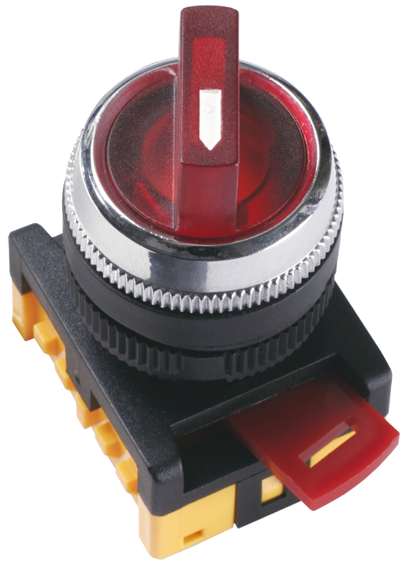 Переключатель АNС-22-2 на 2 положения "I-O" 1з+1р неон/240В красный IEK