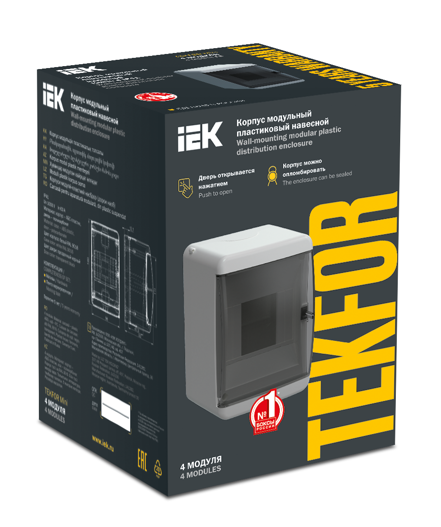 TEKFOR Mini Корпус пластиковый КМПн-4 IP41 белый IEK