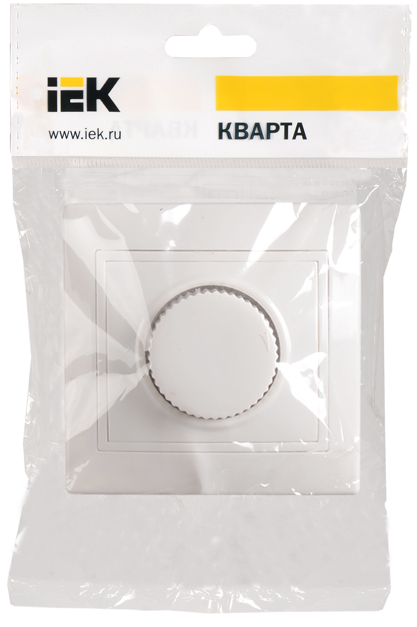 KVARTA Светорегулятор поворотный 400Вт ВСР10-1-0-КБ белый IEK