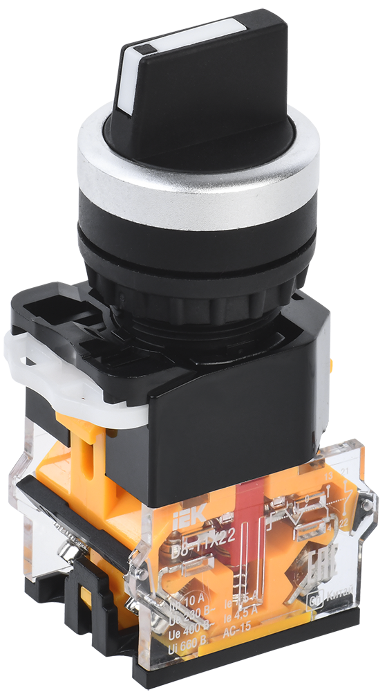 Переключатель D8-11X22 на 2 положения 1NO+1NC черный IEK