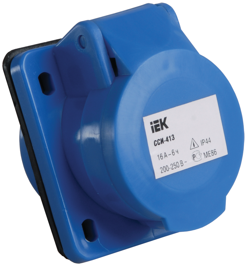 Розетка встраиваемая ССИ-413 2Р+Е 16А 200-250В IP44 IEK