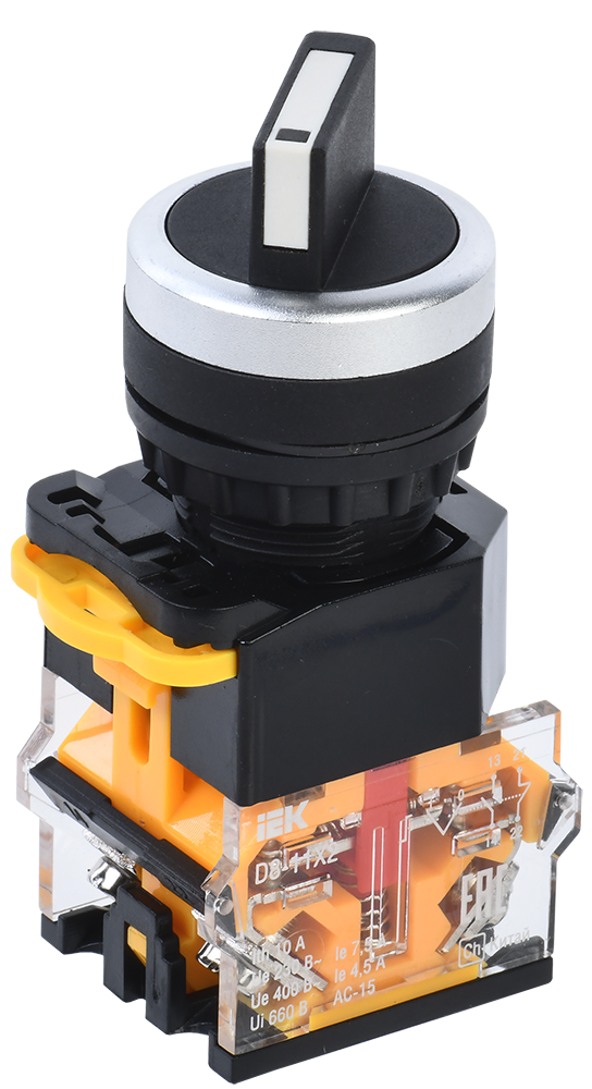Переключатель D8-11X2 на 2 положения 1NO+1NC черный IEK