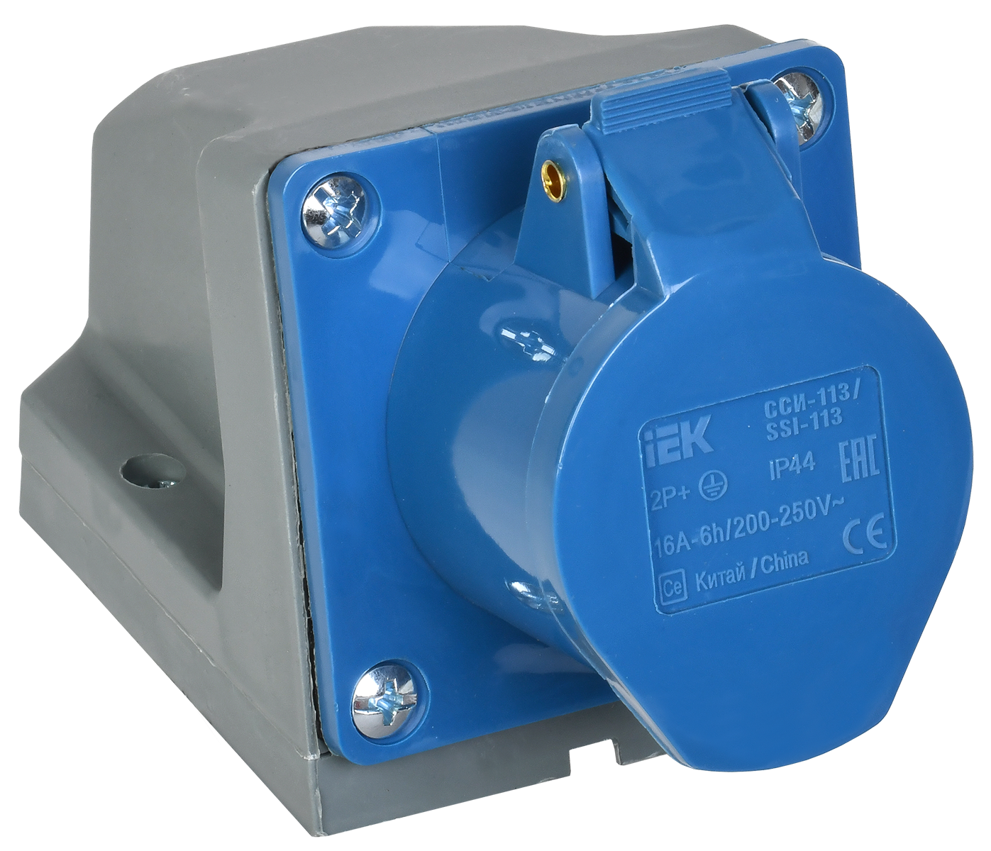 Розетка стационарная ССИ-113 2P+PE 16А 200-250В IP44 IEK