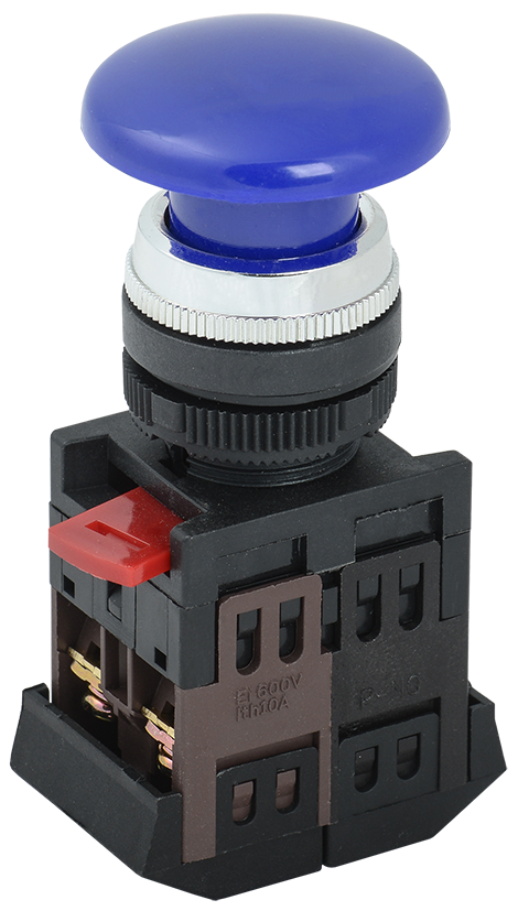 Кнопка управления AEА-22 "Грибок" d=22мм 1з+1р синяя IEK