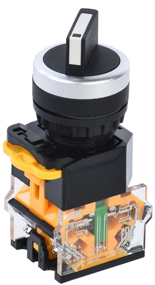 Переключатель D8-20X3 на 3 положения 2NO черный IEK