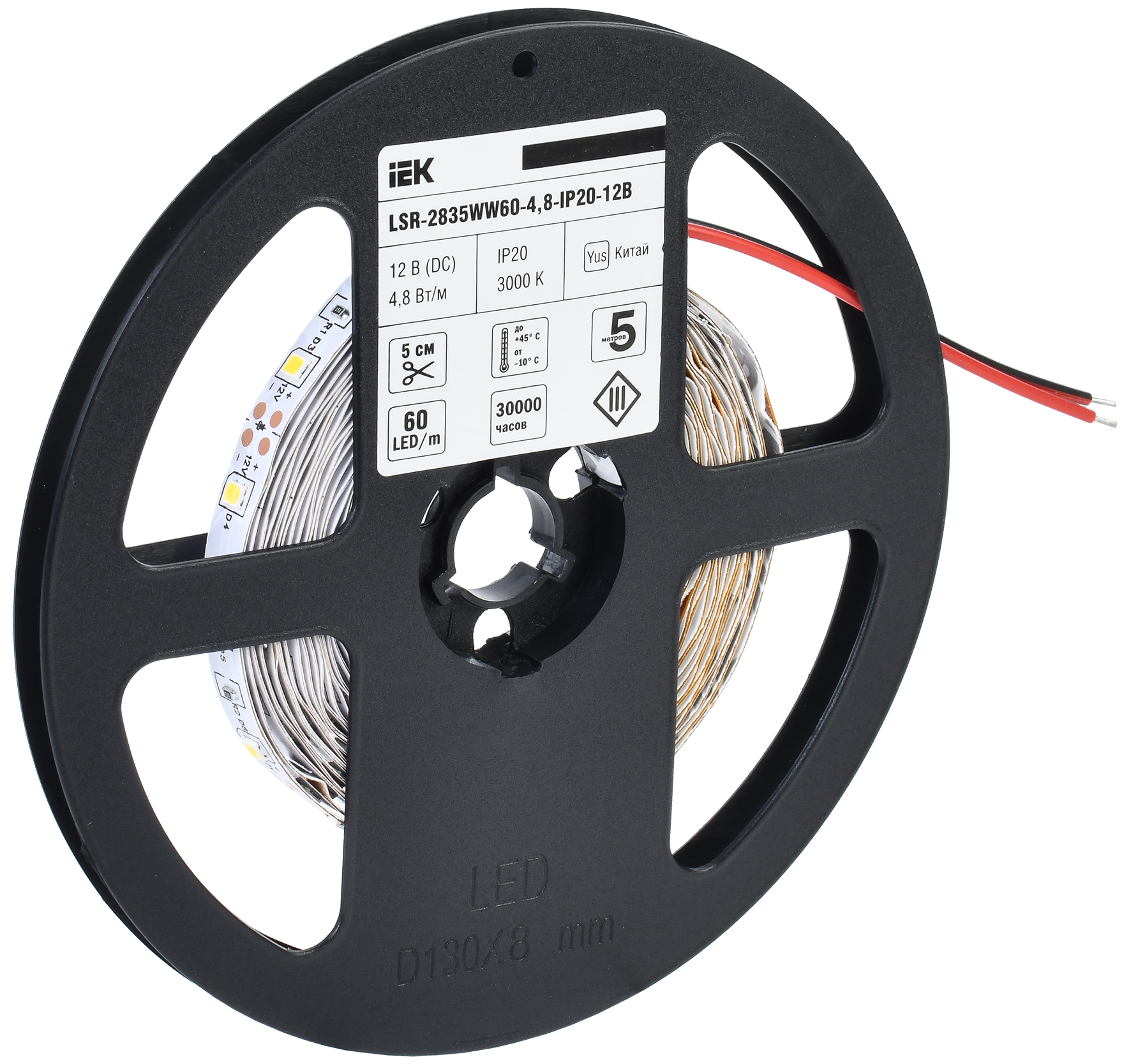 Лента светодиодная 5м LSR-2835WW60-4,8-IP20-12В IEK