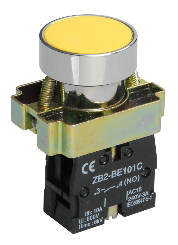 Кнопка управления LAY5-BA51 без подсветки желтая 1NO IEK