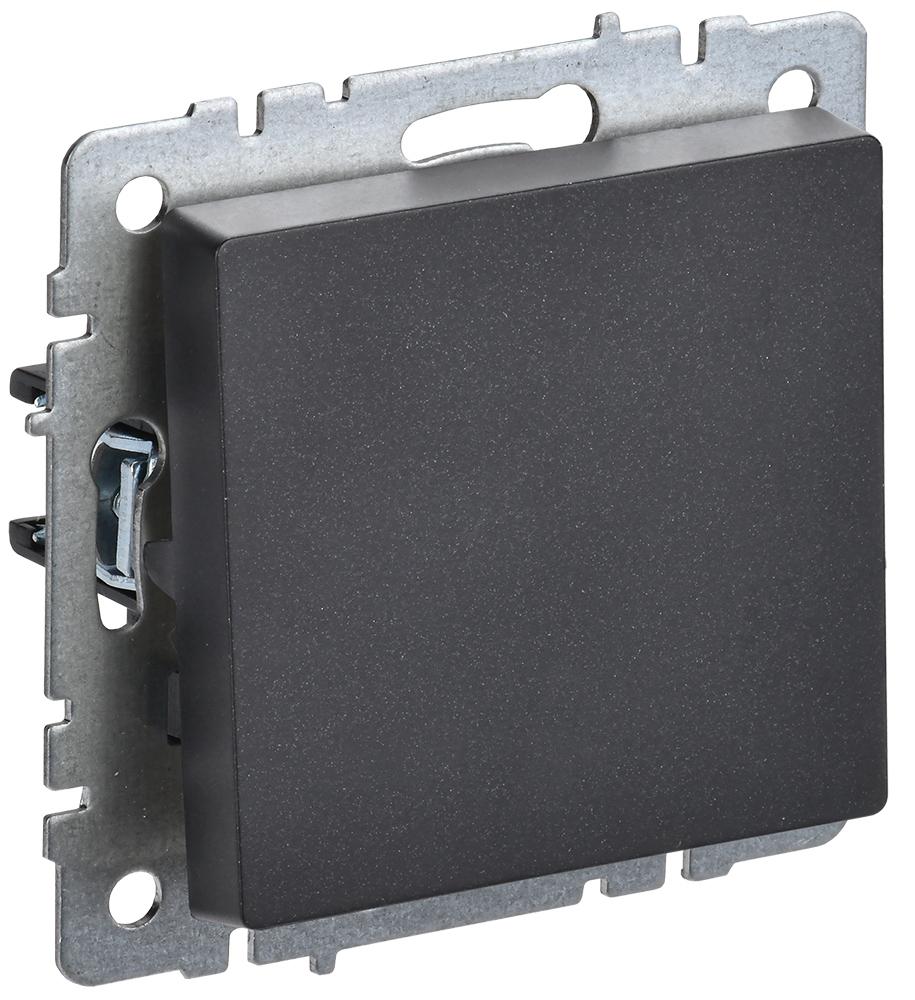 BRITE Выключатель 1-клавишный самовозвратный 10А ВС10-1-4-БрЧ черный IEK