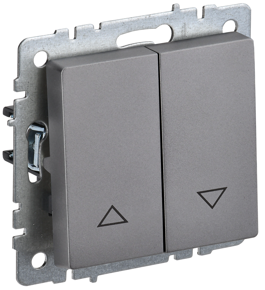 BRITE Выключатель жалюзи 10А ВС10-1-5-БрС сталь IEK