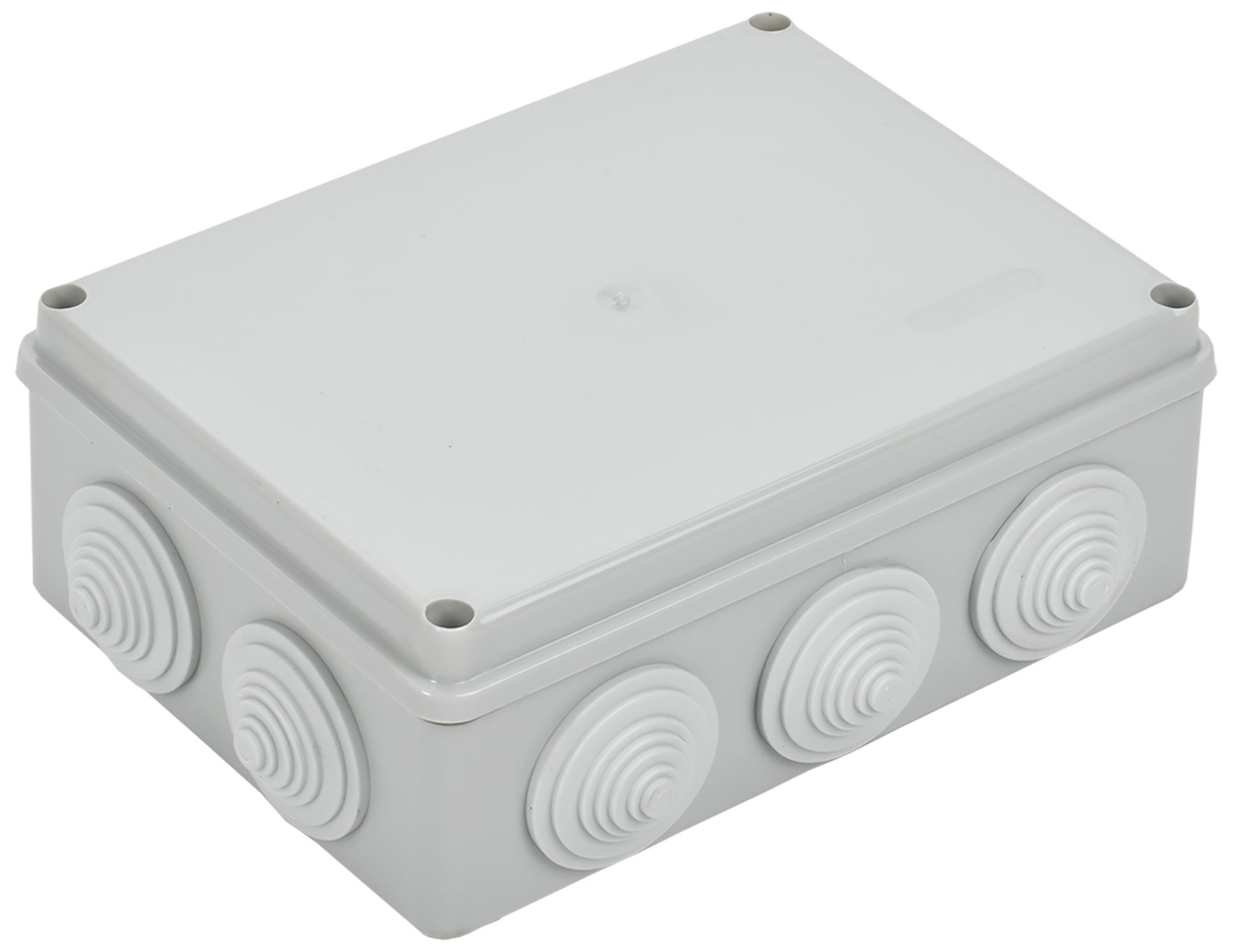 Коробка распаячная КМ41244 для открытой проводки безгалогенная (HF) 190х140х70мм IP55 10 гермовводов серая IEK