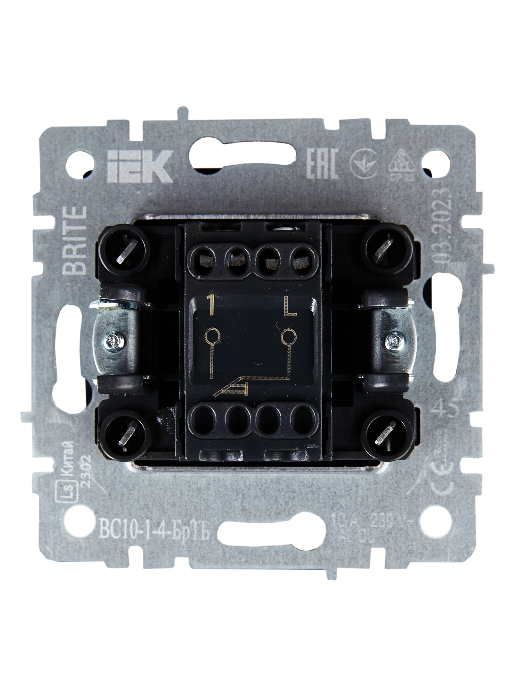 BRITE Выключатель 1-клавишный самовозвратный 10А ВС10-1-4-БрТБ темная бронза IEK