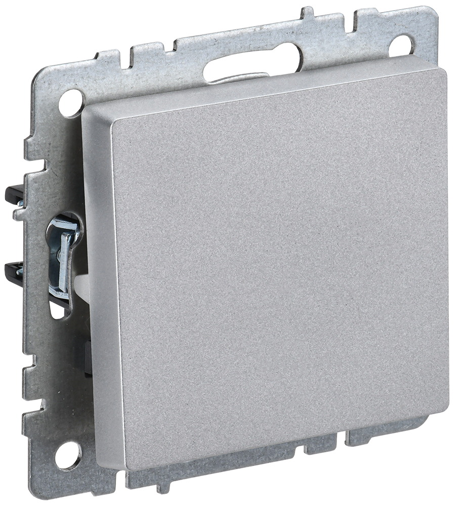 BRITE Выключатель 1-клавишный самовозвратный 10А ВС10-1-4-БрА алюминий IEK