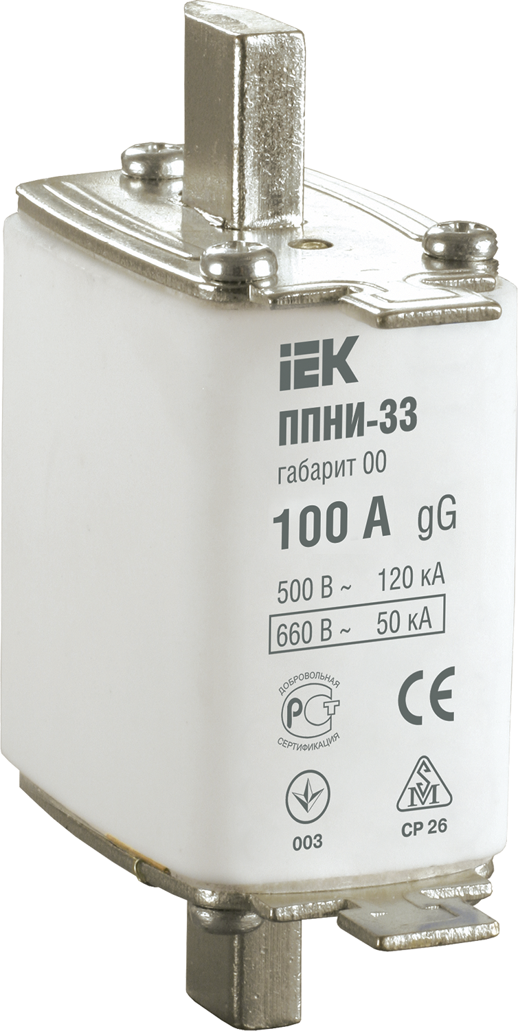 Плавкая вставка предохранителя ППНИ-33 габарит 00 100А IEK